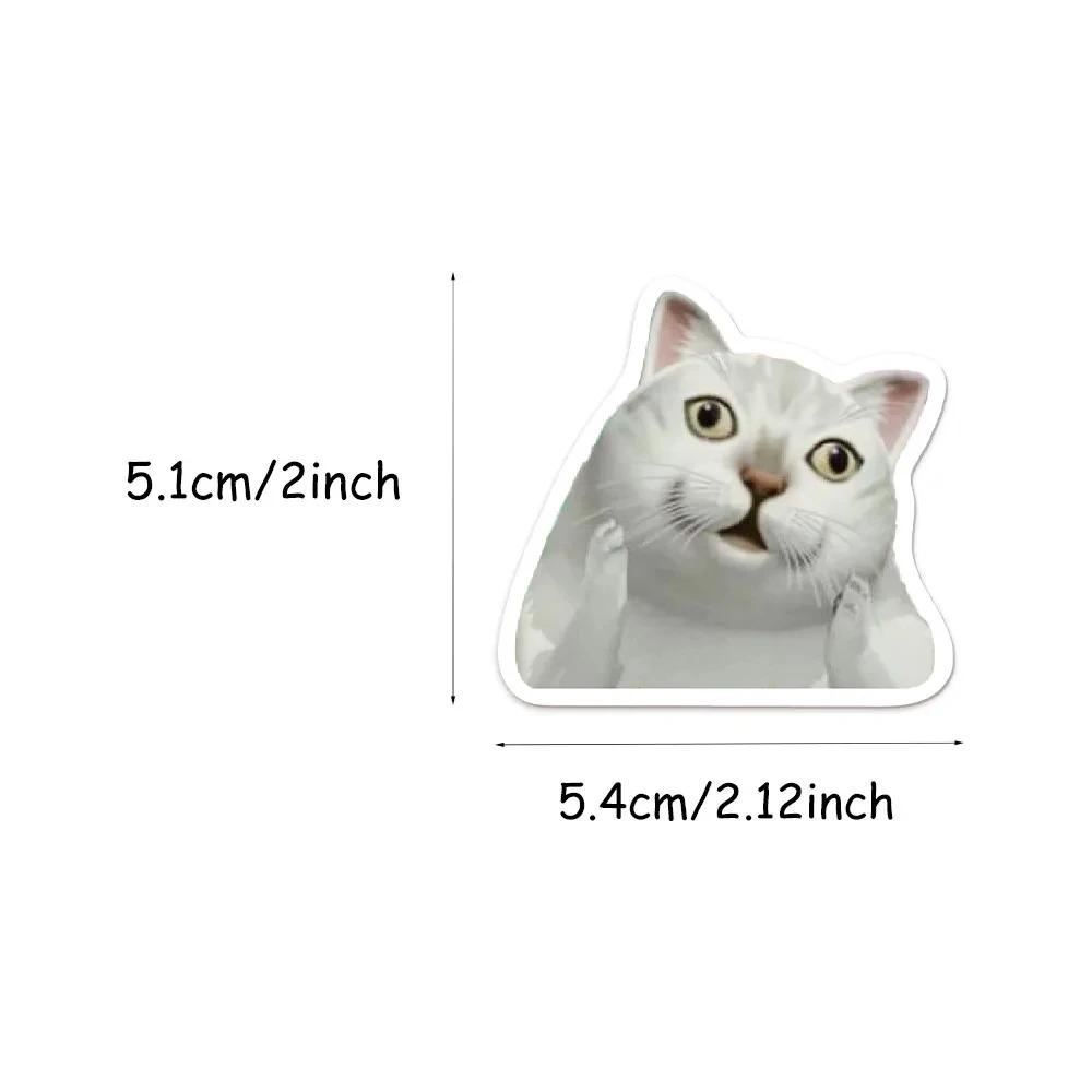 50PCS Kawaii Cat Mood PVC Graffiti Sticker Sticky Aesthetic Decorative Scrapbook DIY Child Phone Stationery Supply for Kid