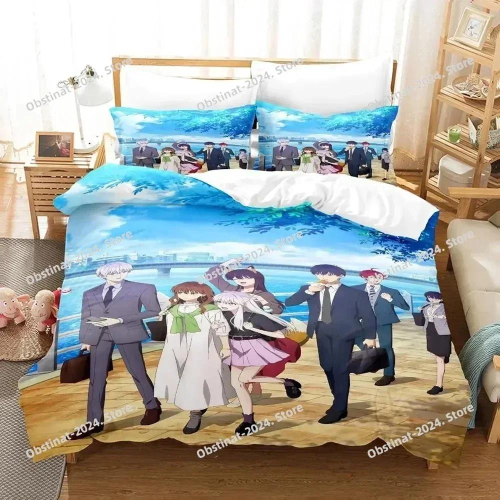 Anime Ice Guy and His Cool Female Colleague Bedding Set Printed Comforter Duvet Cover Pillow Case 3 Pieces Sets Kids Adult Size