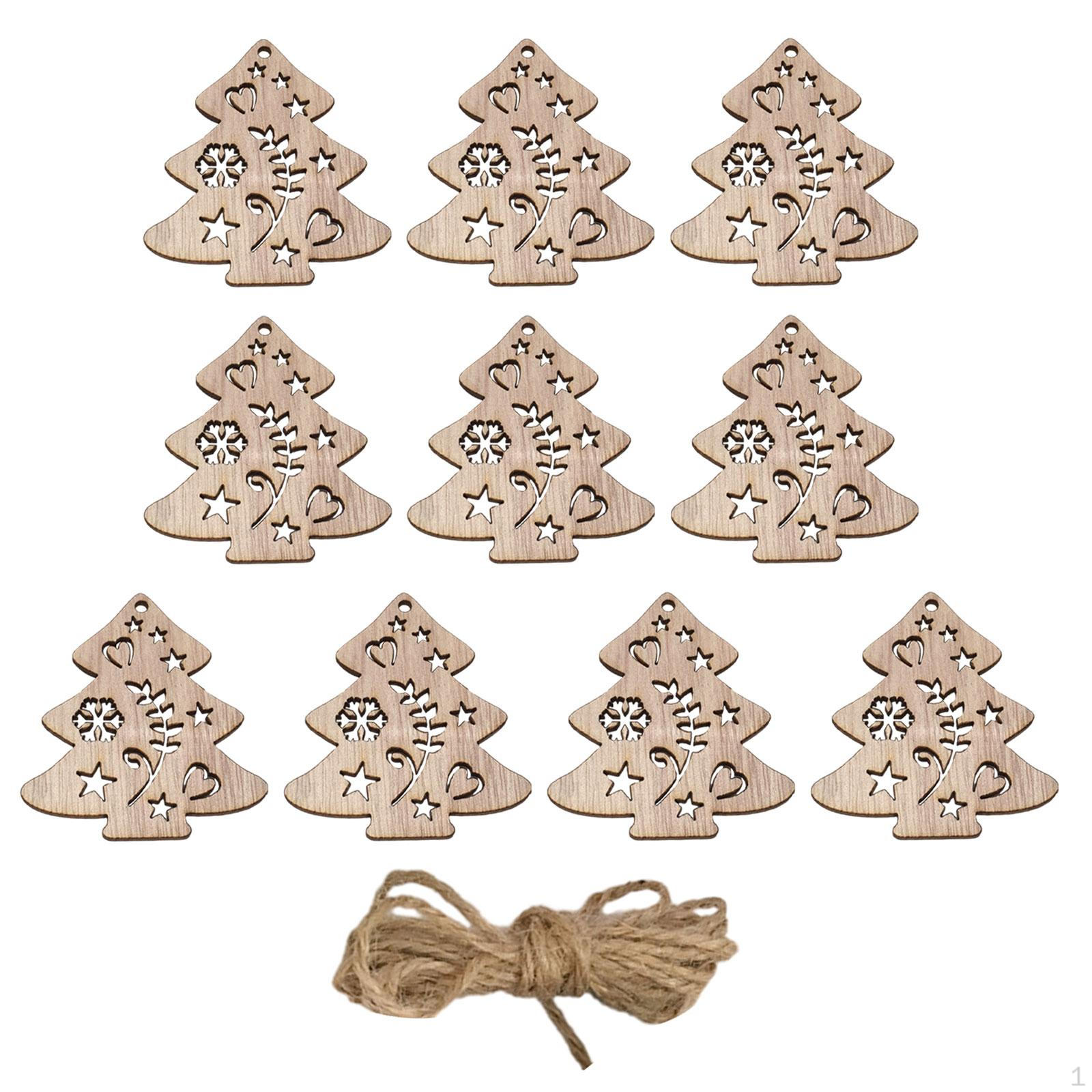 10 Christmas Wood Slices for DIY Projects Unfinished Wooden Cutouts Tree