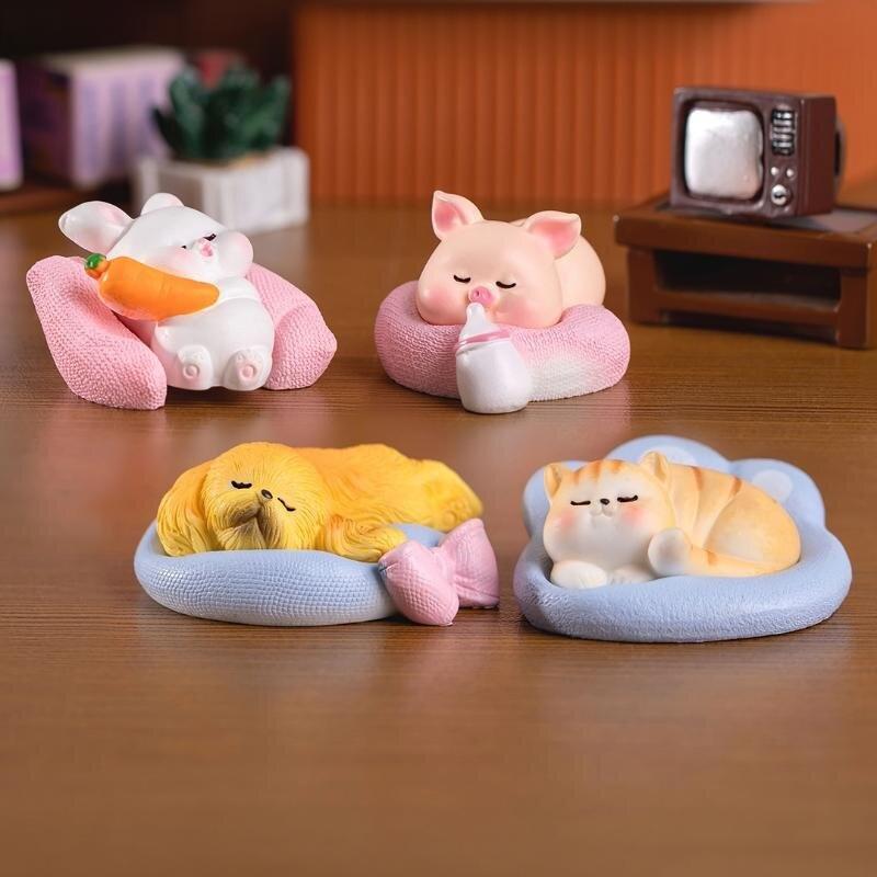 1Pcs Animal Miniature Resin Decorations Creative Tiny Sculptures For Car Garden Lawn Outdoor Landscape Micro Ornament