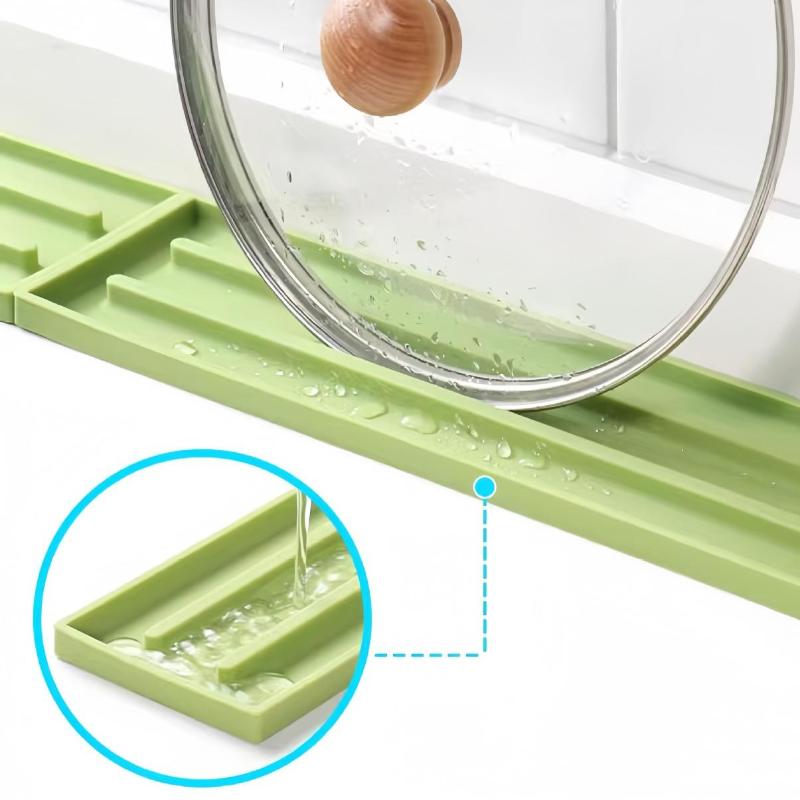 Kitchen Cooking Bench Narrow Slit Pot Lid Anti Dirt Pad Pot Lid Storage Mat Pan Shovel Placement Pad Countertop Placement Mat