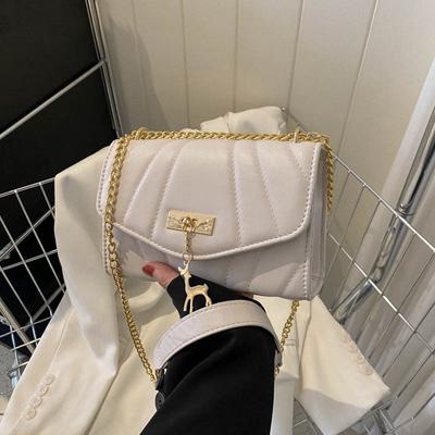 Módní a jednoduchá malá čtvercová taška dámská nová trendy jaro léto vyšívací nit řetízek přes rameno crossbody malá čtvercová taška