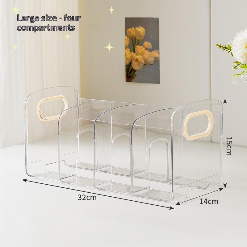 4-Fächer Klarer Acryl-Aktenordner Schreibtisch-Magazinhalter Mit Griff Für Büro Zuhause