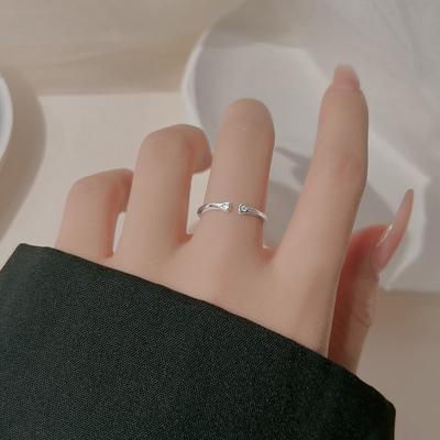 Flash Diamond Cat Claw Ring Female Ins Niche Design Sense Fashionable Simple Cat Ring Opening Adjustable Index Finger Ring