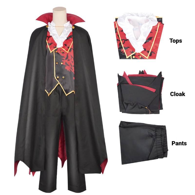 Halloween Vampire Cosplay Costume Full Set Horror Vampire Role Play Outfit