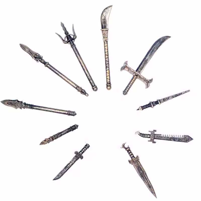 Medieval Figure Weapons Accessories Kits Building Blocks King Sword Lion King Shield Trident Battle Double-edged Axe Brick Toy