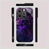 Smoke Skull Pattern Tempered Glass Phone Case Suitable for iPhone 17 16 15 14 13 12 11 Pro Max Plus Shockproof Back Cover