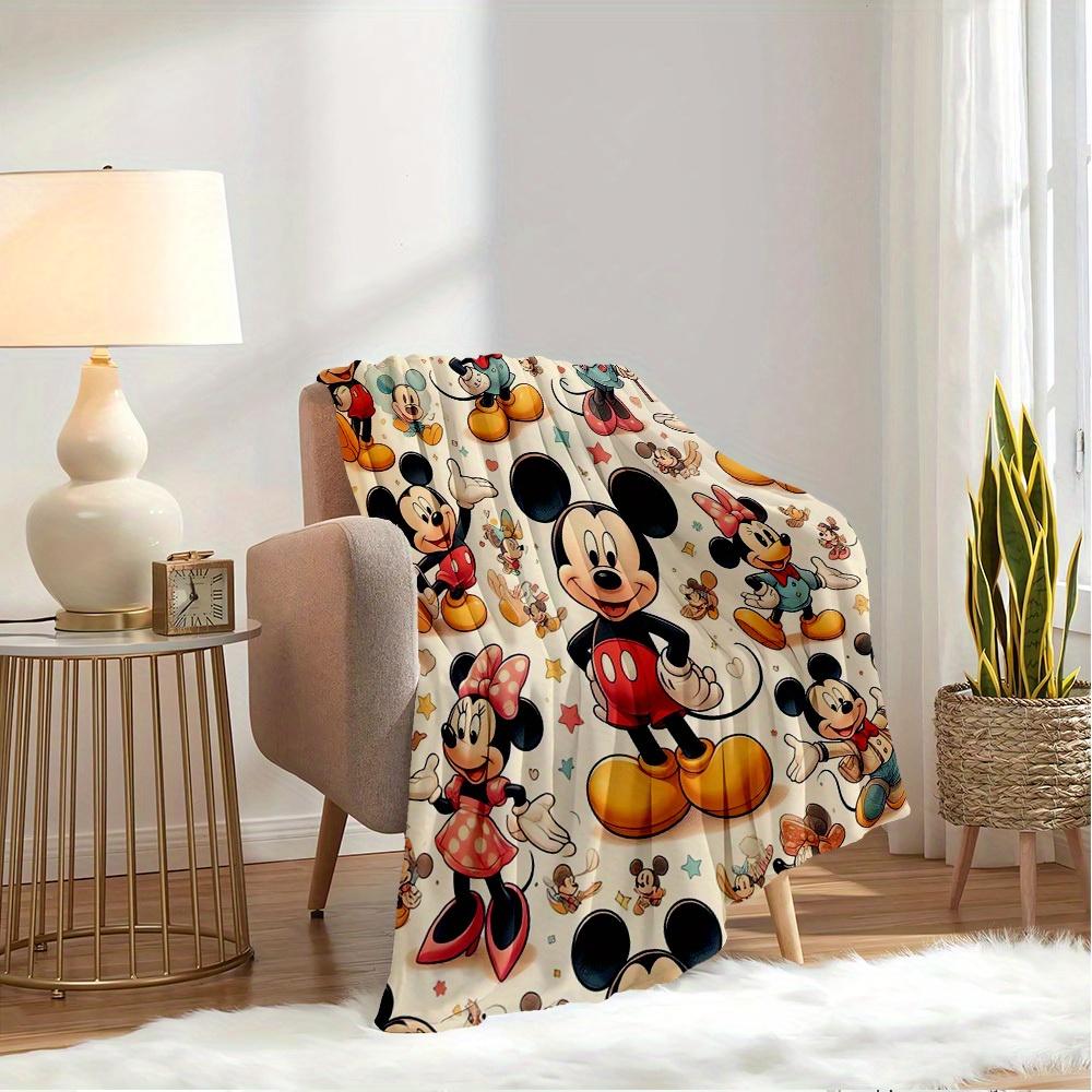1pc Flannel Mickey Mouse and Minnie Bedding Throw Blanket, Sofa Blanket, 's Gift, Home Decor, Disney Fan, Comfortable and Warm Bed
