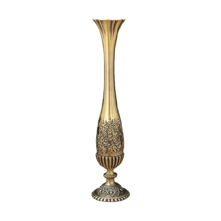 Elegant Engraved Metal Vases Narrow Neck Bud Vases For Flower Arrangements And Living Room Room Styling Wedding Gift