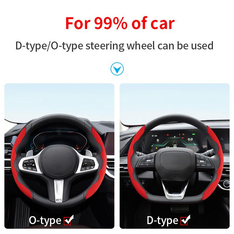 2PCS Carbon Fiber Look Universal Car Steering Wheel Booster Cover Non-Slip Auto Interior Decoration Accessories for Auto