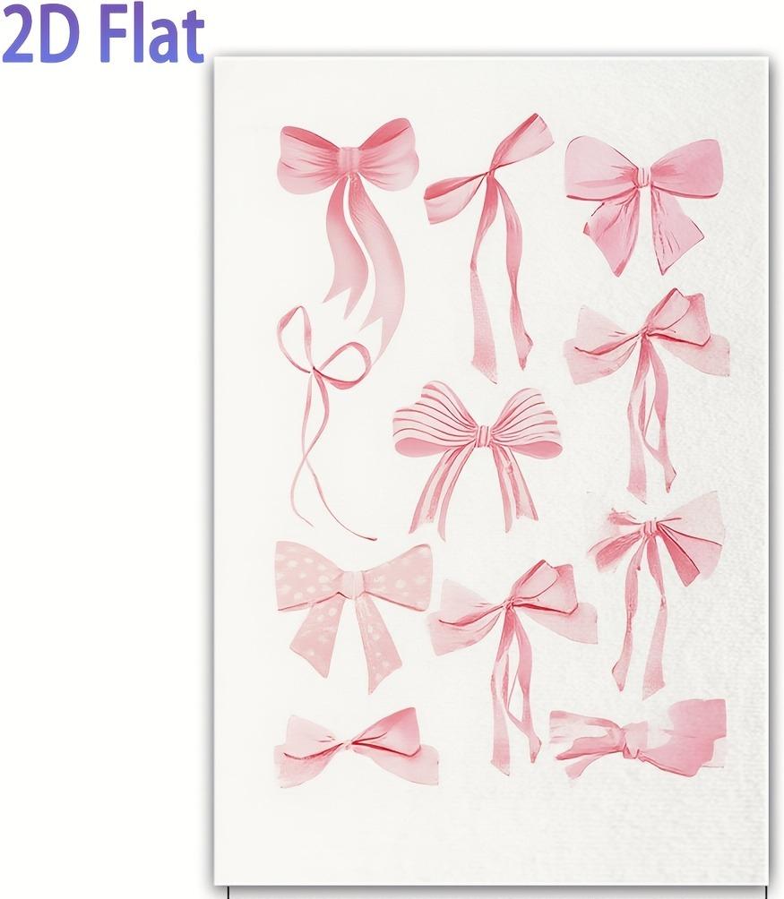 

Pink Bow Print Bath Towel 2D Flat Printing Watercolor Bow Pattern Face Towel Soft Absorbent Towel for Bathroom Kitchen W40*H60(CM)
