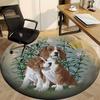 1pc Beagle Print Chair Carpet for Office, Round Polyester Mat, Indoor Decor for Office, Easycare Fabric, Washable Non-slip Area Carpet