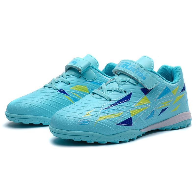 New Velcro football shoes boys and girls broken nails TF primary school students game artificial training shoes