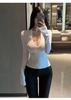 Women’s Deep V Slim Fit Long Sleeve Top - Sexy Brushed Base Layer T-shirt
