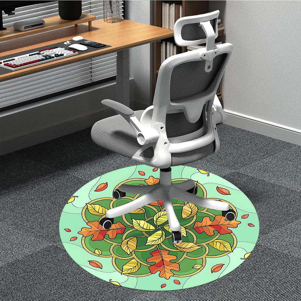 

1pc Autumn Leaves Mandala Chair Carpet for Office, Non-slip, Soft and Durable Office Rug for Decoration, Perfect for Office yy251229123 80cm by 80cm