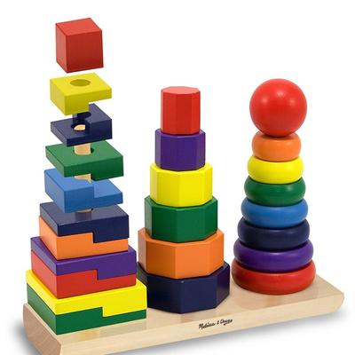 Melissa & Doug MD0567 Rainbow Block Stacking, Mixed, 1 Set, Korean Baby Products