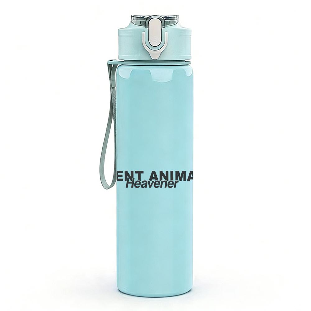 1PC Invictus Faint Text Minimal Print 750ml Colorful Plastic Sports Water Bottle Leakproof Pop Up Lid with Straw for Outdoor Work Home Use