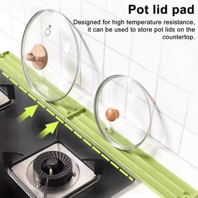 1/2Pcs Silicone Pot Lid Holder Mat Stable Non-Slip Design High Temperature Resistant Drain Pad Kitchen Organization Tool