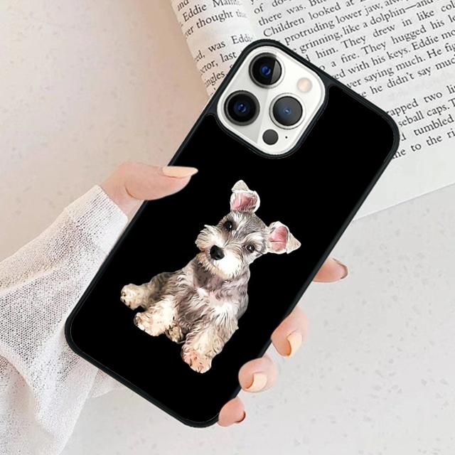 Cartoon Schnauzer Dog Phone Case Cover For iPhone 17 Air 15 16 11 13 14 Pro Max 12 Plus Max Fundas