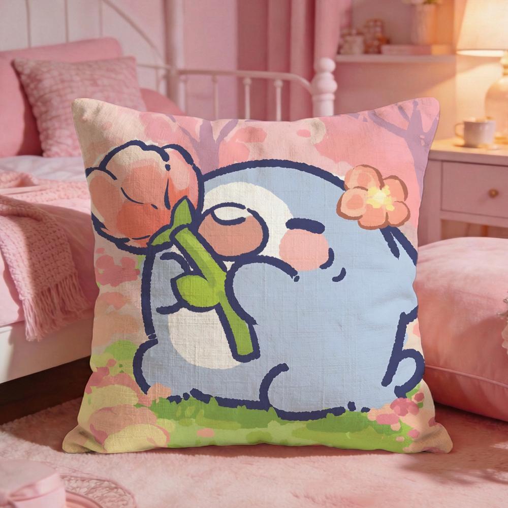 Fat SSharks Cute Cartoon Cushion Cover Premium Comfort Reversible Pillow Cove Two In One Design For Any Room Car Interior