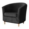 Club Armchair Cover, Velvet, Black