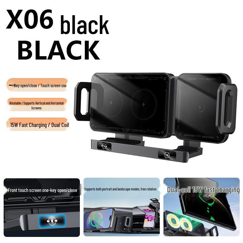 International Foldable Screen Phone Holder & 15W Wireless Car Charger