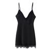 Spring 2026 European & American Style Lace Trim V-Neck Spaghetti Strap Dress for Women.