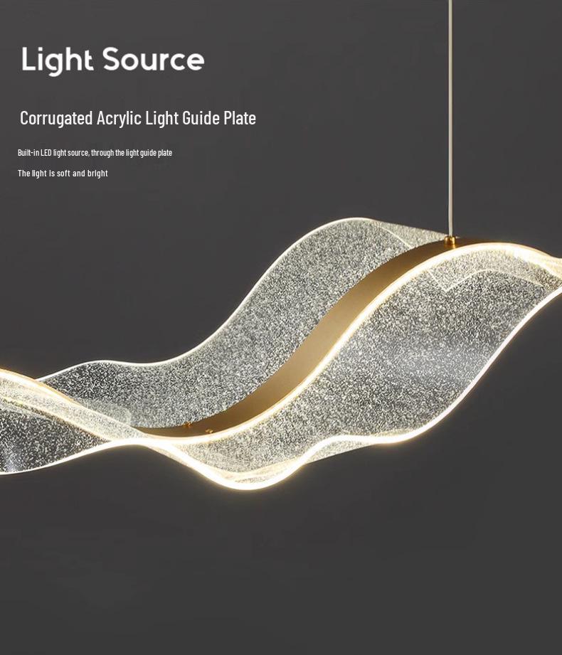 Wave Ribbon Minimalist Chandelier - Luxury Designer Light for Modern Hotel Bars and Restaurants