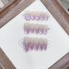 Hand-woven Armor Spring and Summer New Purple Heart-frozen Love Zircon Diamond Cat's Eye Manicure Patch