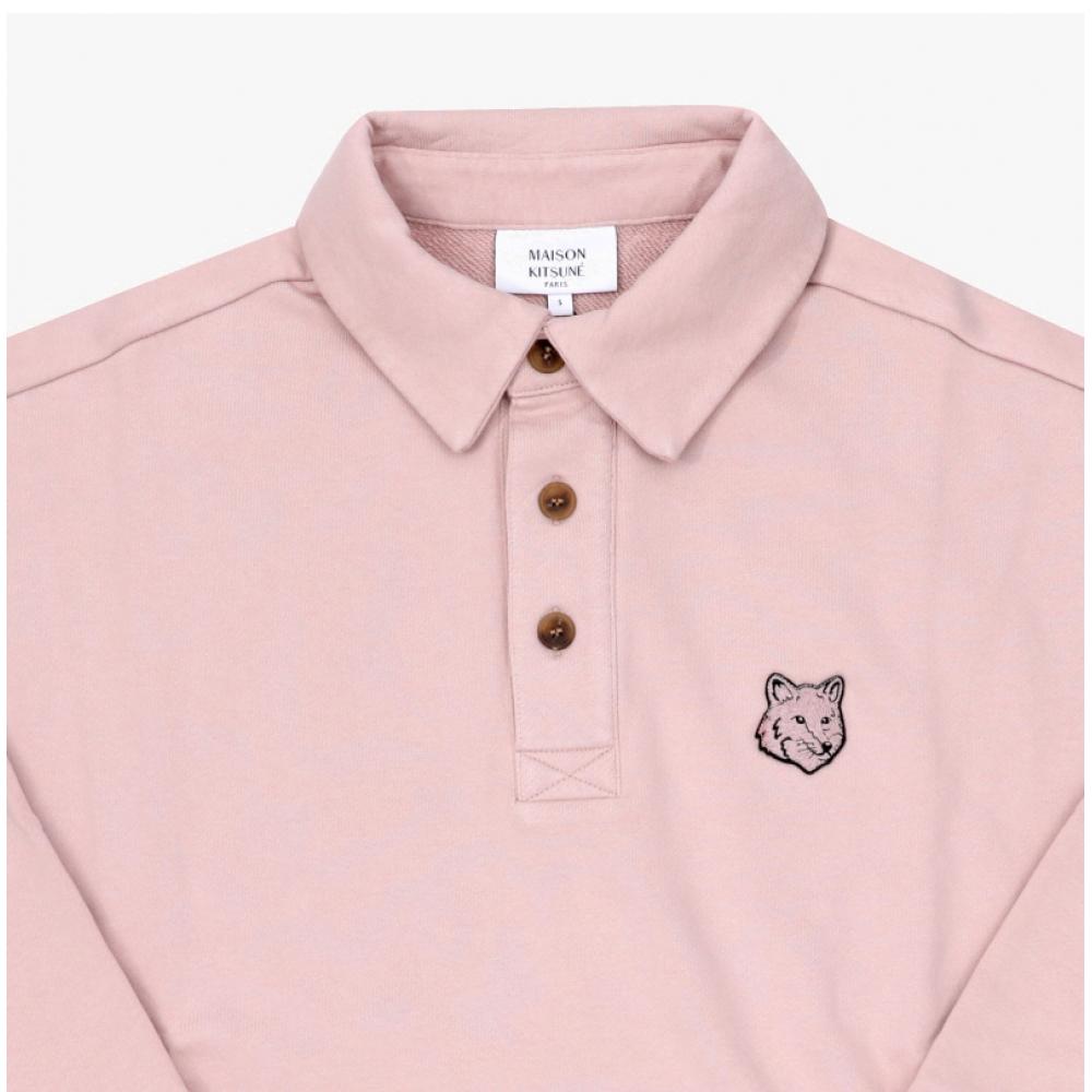 Maison Kitsune Bold Fox Head Patch Polo Men Sweatshirt Om00211km0001