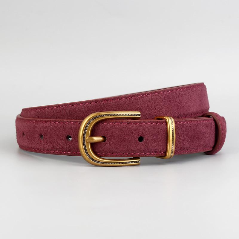 

Classic Ladies Leather Belt With Metal Pin Buckle For Casual And Business Wear AngoraRed