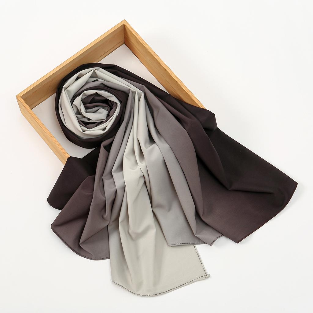 Stretch Cotton Modal Gradient Scarf Muslim Hijabs Women Premium Soft Head Scarf Turban Tube Headwraps Bandana Long Shawl180*70Cm