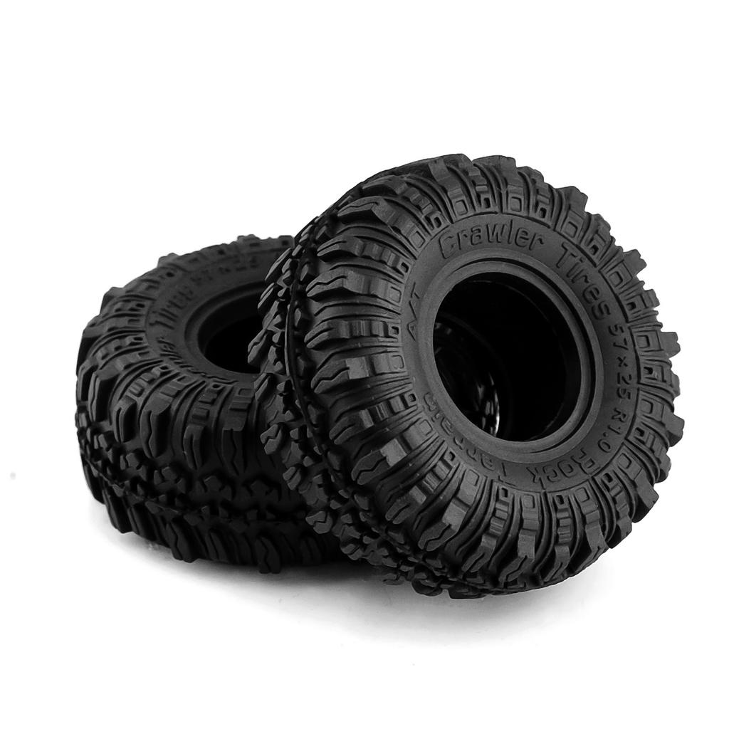 4PCS 1.0inch 57-67mm RC Crawler Tires Wheel Rim for 1/18 RC Rock Crawler Axial SCX24 Bronco AX24 TRX4M Defender FMS FCX18 FCX24