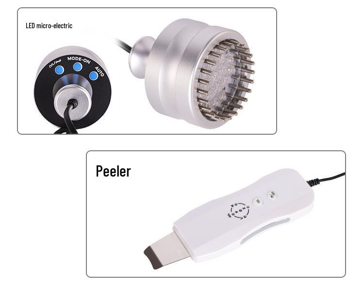 Ultrasonic 5-in-1 Multifunctional Skin Scrubber with Hot/Cold Hammer for Exfoliation and Microdermabrasion