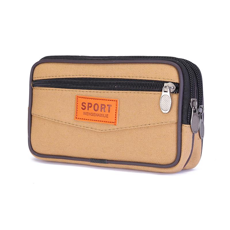 Canvas Reißverschluss Hüfttasche - Unisex, Handy- & Geldbörsenhalter für Laufen oder Bau