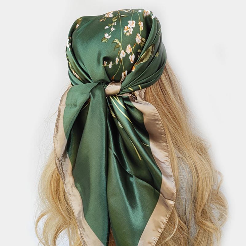 Four Seasons Square Kerchief Popular 90X90CM Stripe Shawls Fashion New Sunscreen Bandannas Europe And America Silk Scarves