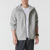 Men's Metallic Grey Hooded Sports Jacket KG5179