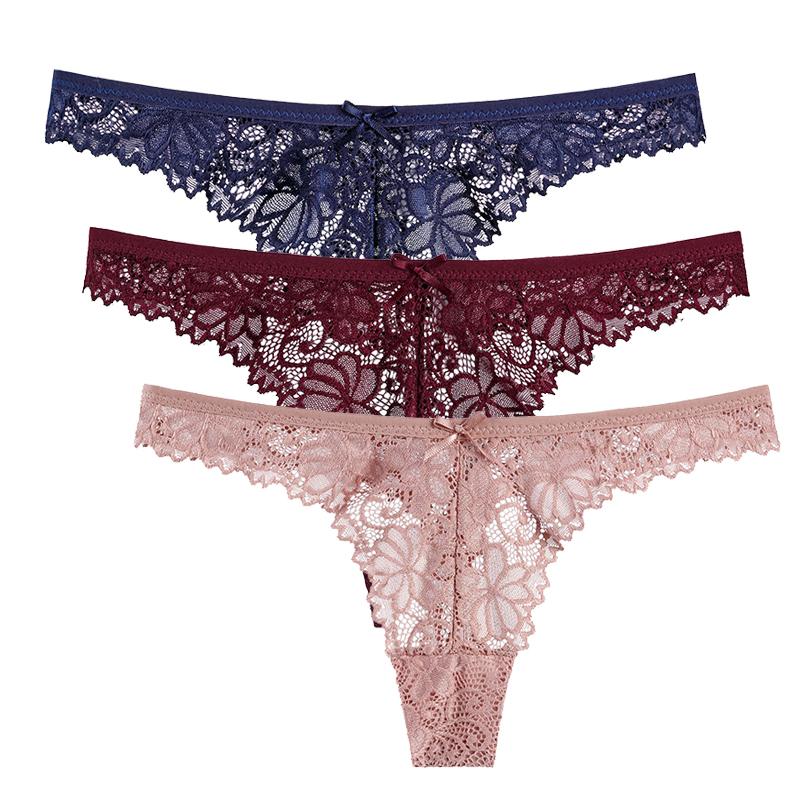 Lace Panties Women Seamless Briefs Soft Lingerie Low-rise Hollow Underwear Tempting Thongs Female Underpants