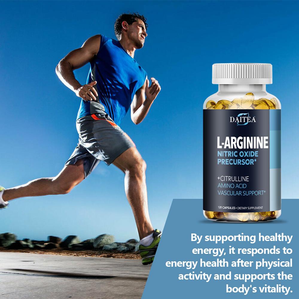 Premium L-Arginin Kapseln mit Citrullin Aminosäure für Gefäß- und Energieunterstützung 120 Kapseln
