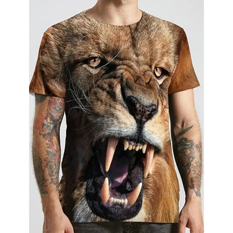 3D Tiger Lion T Shirt Men Women Summer Fashion Short Sleeve Printed Animal T-Shirt Cool Tops Tees Shirt