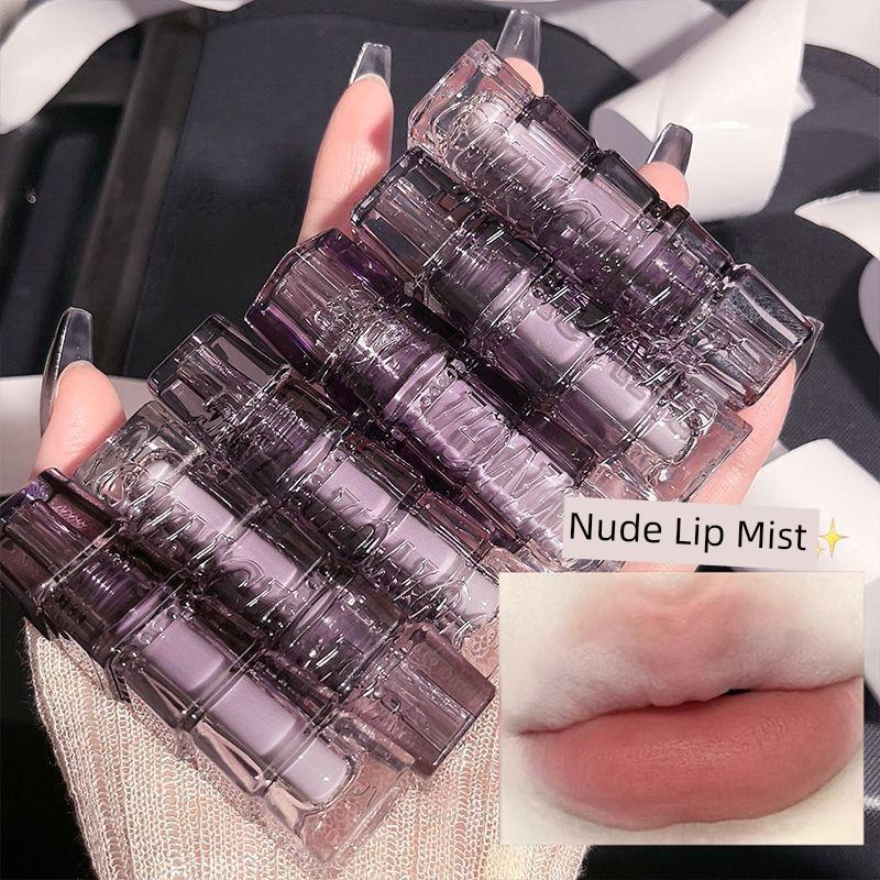 World Lip Mist Lip Lacquer Lipstick Matte Velvet Dudu Lip Gloss Lip Gloss Gray Pink Female Student Party Parity Niche Style