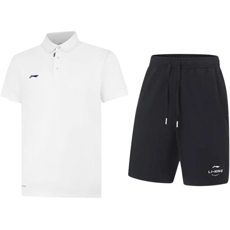 

Li-Ning Удобный уличный минималистичный быстросохнущий дышащий влагоотводящий повседневный спортивный костюм унисекс спортивный костюм APLV133-1+AKST543-3 S