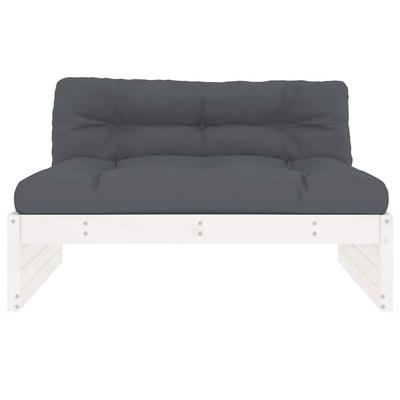 Mid Section Sofa White 120x80 Cm Solid Pine Wood