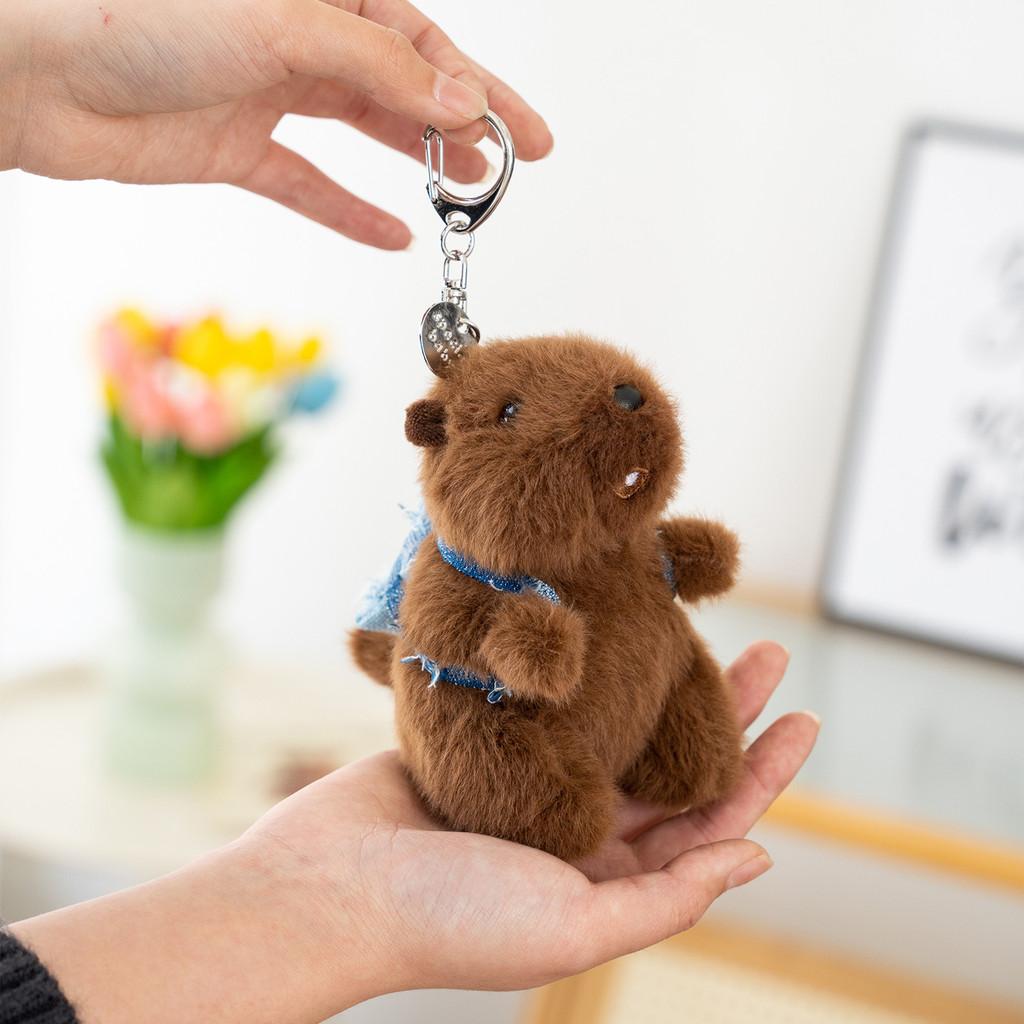 Marmota Key Plush Chain Pendant With Sound For Backpack Decoration And Idea Gift