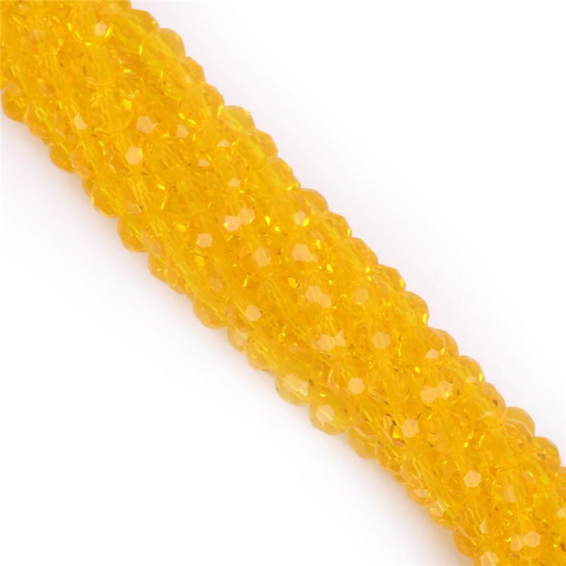 100Pcs Glass Balll Beads Rondelle Faceted Crystal Beads for DIY Jewelry Necklace Bracelet