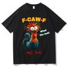 F-CAW-F Chicken Expression T-shirt, An Interesting Animal Print Casual T-shirt, Men's Aesthetic T-shirt, Oversized Short-sleeved