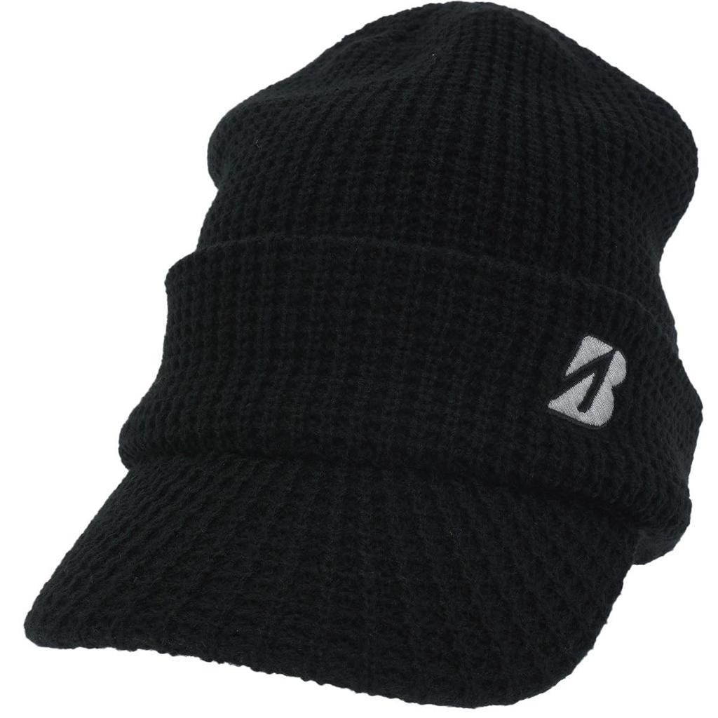 BRIDGESTONE Golf Men's CPW24I Knit Cap with Brim, Black