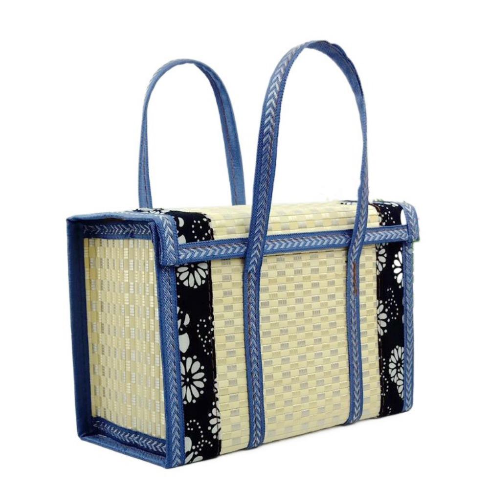 

Прямоугольная бамбуковая корзина для пикника большой вместимости, корзина для мелочей и закусок для дома Style C