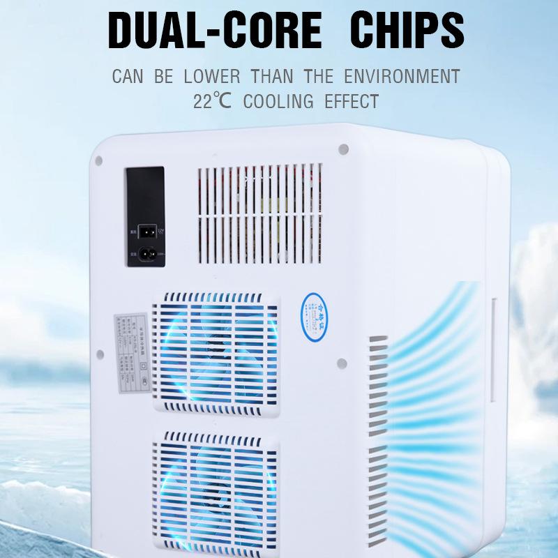 [Do Not Support Freezing] 25L CNC Dual Core Small Refrigerator Portable Refrigerated Preservation Refrigerator for Cars & Home