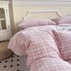 Sleepy Grid Cotton, Pure Cotton, Washed Cotton, Simple Striped Single Duvet Cover